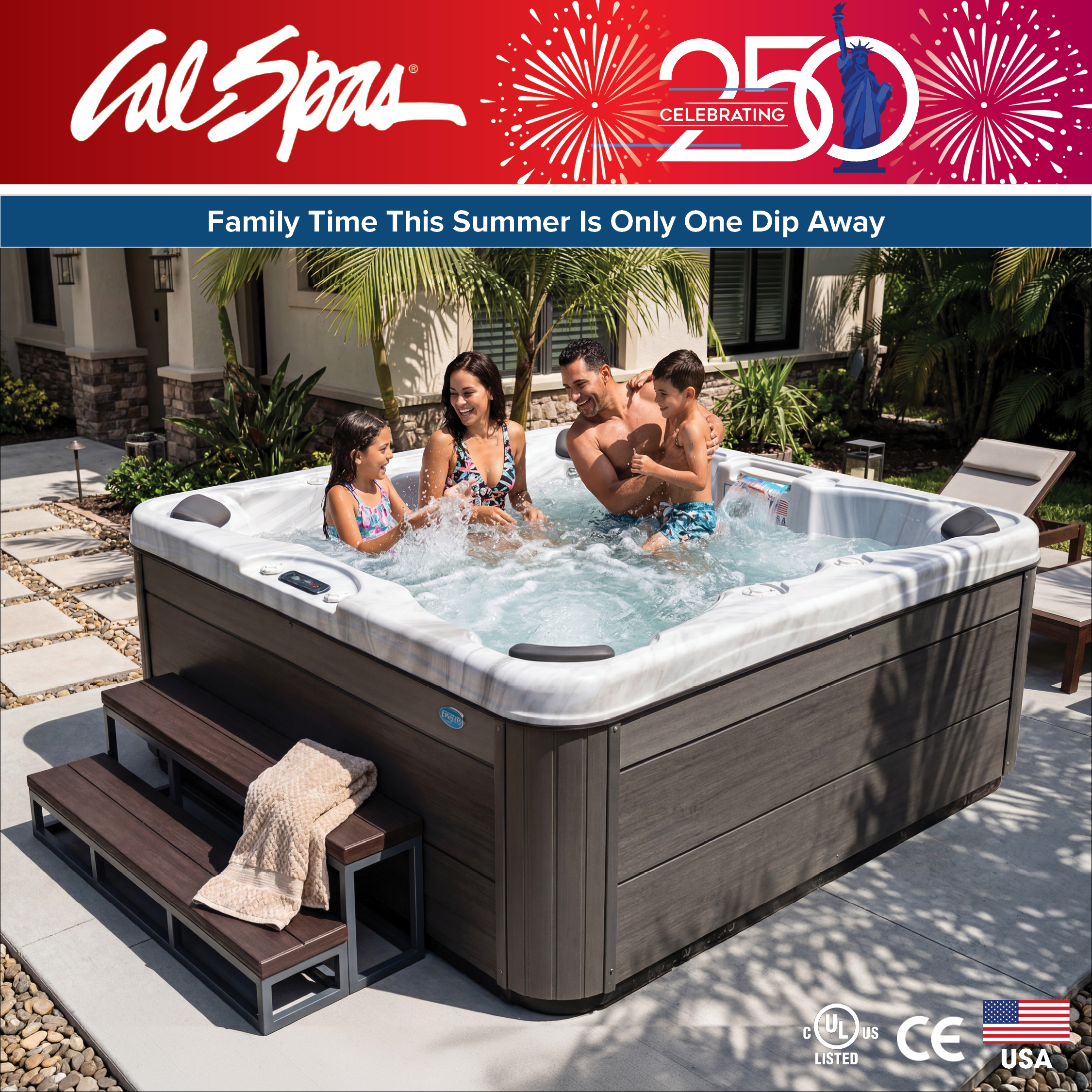 Calspas hot tub being used in a family setting - Nicholasville
